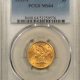 $5 1909-S $5 INDIAN GOLD HALF EAGLE – PCGS MS-62, NICE ORIGINAL, KEY-DATE!