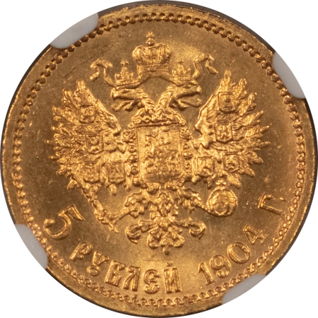 New Certified Coins 1904 AP RUS. GOLD 5 R, KM-Y-62 – NGC MS-66, SUPERB GEM!