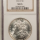 Morgan Dollars 1921-D $1 MORGAN DOLLAR – NGC MS-65, WHITE BLAZER!