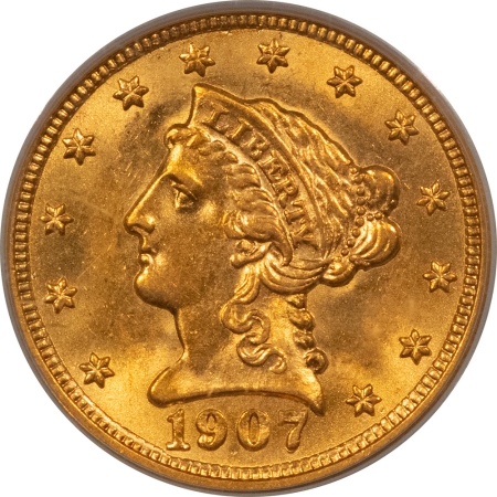 Gold 1907 $2.50 LIBERTY HEAD QUARTER EAGLE – PCGS MS-63 LOOKS GEM! PREMIUM QUALITY!