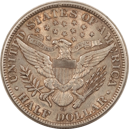 Barber Halves 1908-D BARBER HALF DOLLAR – AU+ DETAILS OLD LIGHT CLEANING!