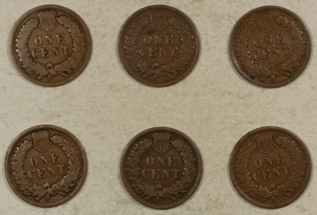 Indian 1909 INDIAN CENTS, LOT/6 – PLEASING CIRCUATED EXAMPLES!