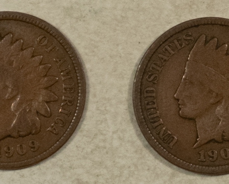 Indian 1909 INDIAN CENT, LOT/4 – NICE CIRCULATED, SOME FULL LIBERTY!