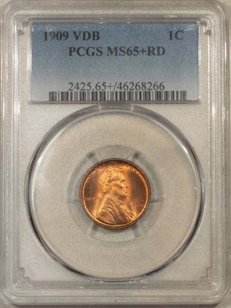 Lincoln Cents (Wheat) 1909 VDB LINCOLN CENT – PCGS MS-65+ RD, FRESH, PREMIUM QUALITY GEM!