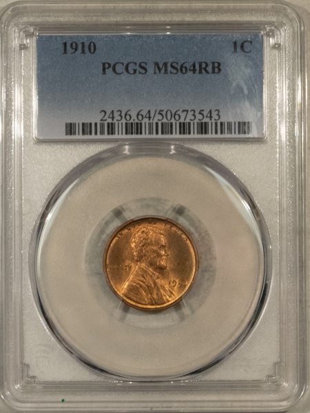 Lincoln Cents (Wheat) 1910 LINCOLN CENT – PCGS MS-64 RB