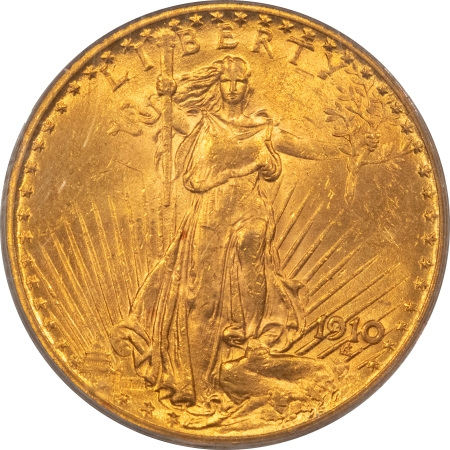 $20 1910 $20 ST GAUDENS GOLD DOUBLE EAGLE – PCGS MS-62, OGH & PREMIUM QUALITY!