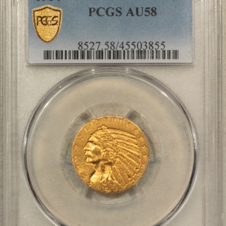 $5 1914 $5 INDIAN GOLD HALF EAGLE – PCGS AU-58, SCARCE! UNDER RATED DATE!