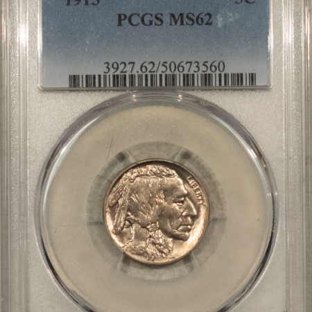 New Store Items 1915 BUFFALO NICKEL – PCGS MS-62, LOOKS 63+