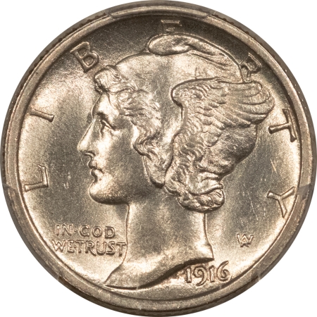 Mercury Dimes 1916 MERCURY DIME – PCGS MS-62 FB, WHITE & NICE!