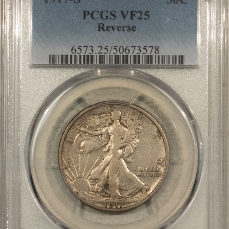 New Store Items 1917-S WALKING LIBERTY HALF DOLLAR, REVERSE – PCGS VF-25