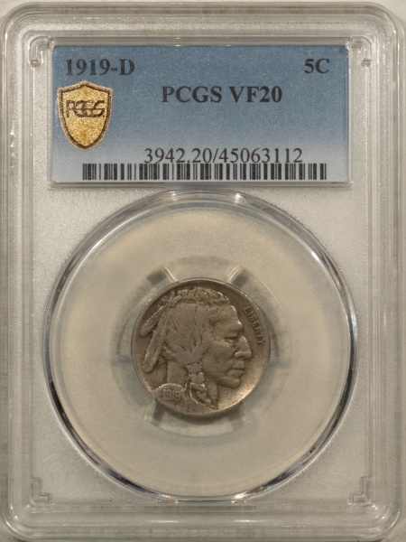 Buffalo Nickels 1919-D BUFFALO NICKEL – PCGS VF-20