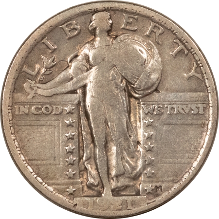 New Store Items 1921 STANDING LIBERTY QUARTER, KEY-DATE – DECENT CIRCULATED, STRONG DETAILS!