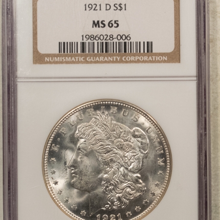 Morgan Dollars 1921-D $1 MORGAN DOLLAR – NGC MS-65, WHITE BLAZER!