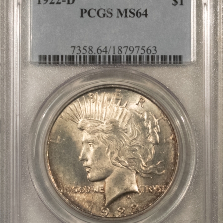 New Store Items 1922-D $1 PEACE DOLLAR – PCGS MS-64, FLASHY & WELL-STRUCK!