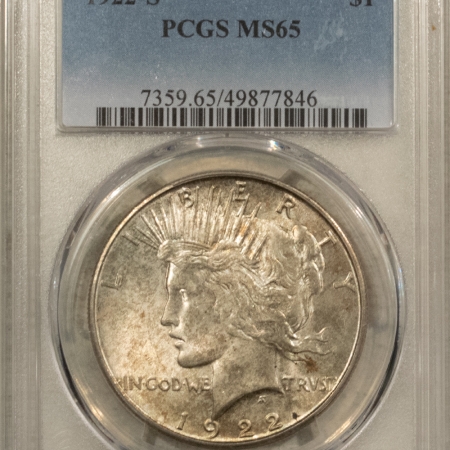 New Store Items 1922-S $1 PEACE DOLLAR – PCGS MS-65, FRESH GEM!