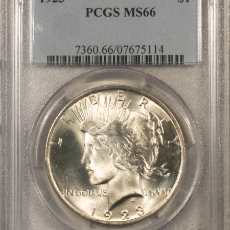 New Store Items 1923 $1 PEACE DOLLAR – PCGS MS-66 ORIGINAL WHITE & SUPERB!