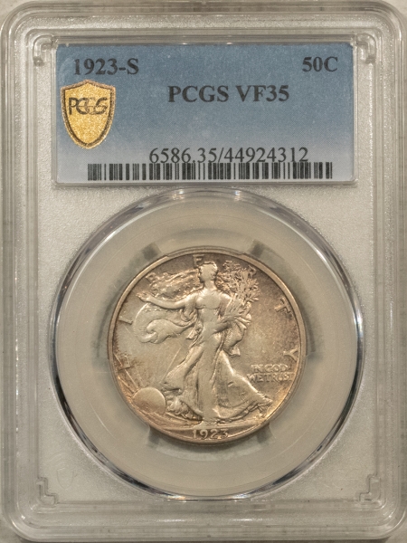 New Certified Coins 1923-S WALKING LIBERTY HALF DOLLAR – PCGS VF-35, LOOKS XF! TOUGH!