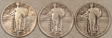 New Store Items 1925 1926 1927 STANDING LIBERTY QUARTERS, LOT/3 – PLEASING CIRCULATED EXAMPLES!