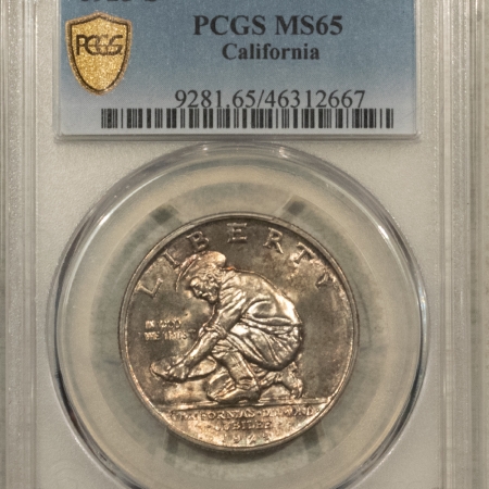 Silver 1925-S CALIFORNIA COMMEMORATIVE HALF DOLLAR – PCGS MS-65, FRESH FLASHY GEM!