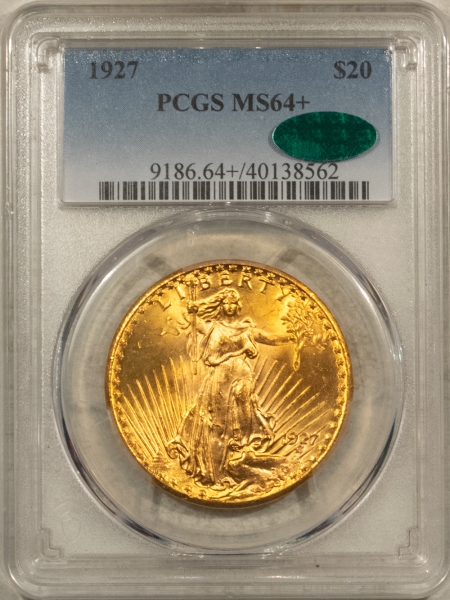 $20 1927 $20 ST GAUDENS GOLD DOUBLE EAGLE – PCGS MS-64+ CAC APPROVED PQ+ & LOOKS 65+