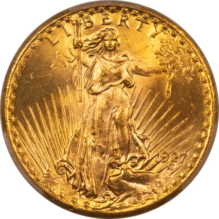 $20 1927 $20 ST GAUDENS GOLD DOUBLE EAGLE – PCGS MS-64+ CAC APPROVED PQ+ & LOOKS 65+