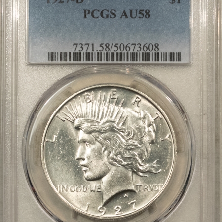 New Store Items 1927-D $1 PEACE DOLLAR – PCGS AU-58, BLAST WHITE, LOOKS UNC!