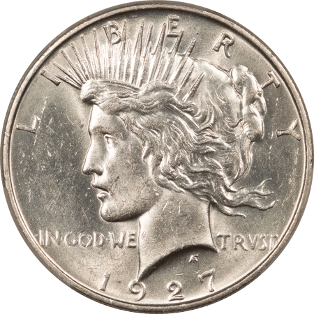 New Certified Coins 1927-D $1 PEACE DOLLAR – PCGS AU-58, BLAST WHITE, LOOKS UNC!