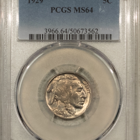 New Store Items 1929 BUFFALO NICKEL – PCGS MS-64, NEAR GEM!