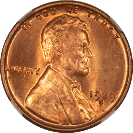 Lincoln Cents (Wheat) 1929-S LINCOLN CENT – NGC MS-65 RD, FULLY RED GEM! SUPRISINGLY TOUGH!