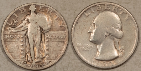 New Store Items 1930-S 1932 STANDING LIBERTY/WASHINGTON QUARTERS, LOT/2 – HIGH GRADE CIRCULATED!