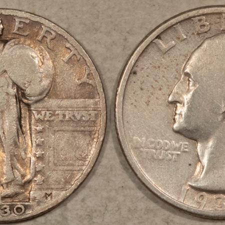 New Store Items 1930-S 1932 STANDING LIBERTY/WASHINGTON QUARTERS, LOT/2 – HIGH GRADE CIRCULATED!