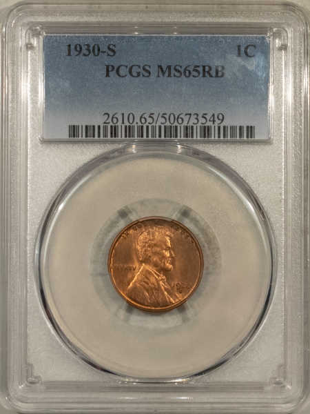 Lincoln Cents (Wheat) 1930-S LINCOLN CENT – PCGS MS-65 RB