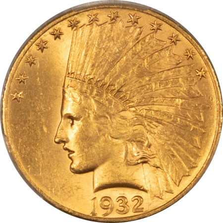 $10 1932 $10 INDIAN GOLD EAGLE – PCGS MS-63, FLASHY & CHOICE!