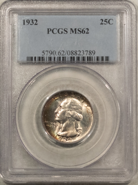 New Certified Coins 1932 WASHINGTON QUARTER – PCGS MS-62, REALLY PRETTY & PREMIUM QUALITY!