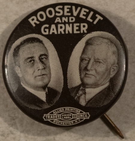 New Store Items 1932 ROOSEVELT-GARNER 7/8″ CELLULOID JUGATE CAMPAIGN BUTTON-SCARCE & MINT!