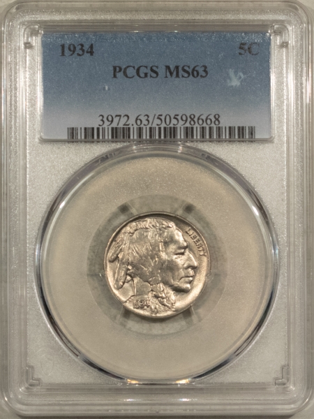 Buffalo Nickels 1934 BUFFALO NICKEL – PCGS MS-63