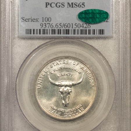 CAC Approved Coins 1935 SPANISH TRAIL COMMEMORATIVE HALF DOLLAR PCGS MS-65, BLAZING WHITE, PQ, CAC!