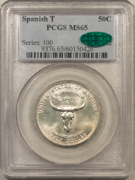 CAC Approved Coins 1935 SPANISH TRAIL COMMEMORATIVE HALF DOLLAR PCGS MS-65, BLAZING WHITE, PQ, CAC!