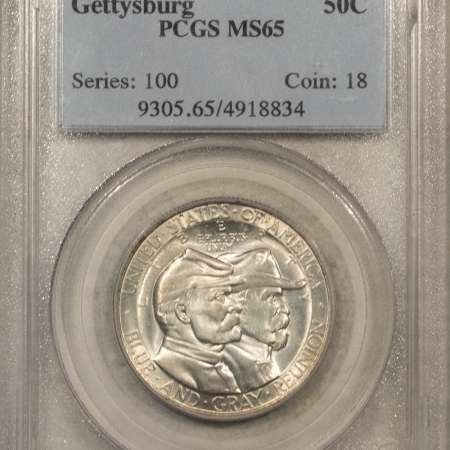 New Certified Coins 1936 GETTYSBURG COMMEMORATIVE HALF DOLLAR – PCGS MS-65, FLASHY WHITE GEM!