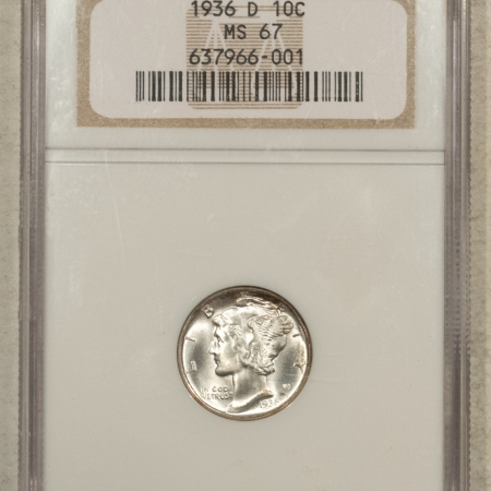 Mercury Dimes 1936-D MERCURY DIME – NGC MS-67, SUPERB GEM & PREMUIM QUALITY!