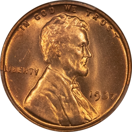 Lincoln Cents (Wheat) 1937 LINCOLN CENT – PCGS MS-66 RD, FRESH & PREMIUM QUALITY!