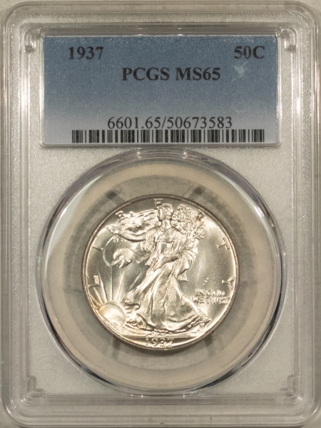 New Certified Coins 1937 WALKING LIBERTY HALF DOLLAR – PCGS MS-65, BLAST WHITE & PREMIUM QUALITY!