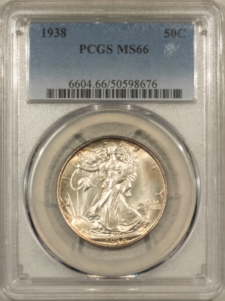 New Certified Coins 1938 WALKING LIBERTY HALF DOLLAR – PCGS MS-66, FRESH & PREMIUM QUALITY!