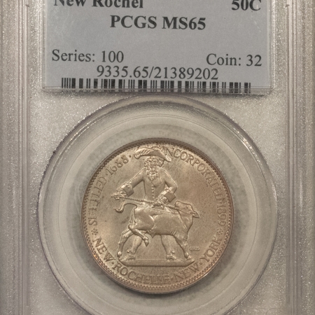 New Certified Coins 1938 NEW ROCHELLE COMMEMORATIVE HALF DOLLAR – PCGS MS-65, ORIGINAL GEM!