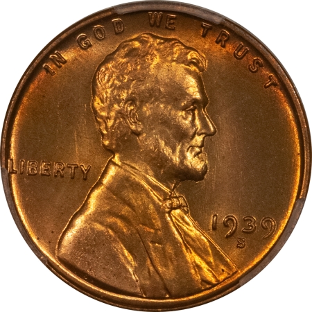 Lincoln Cents (Wheat) 1939-S LINCOLN CENT – PCGS MS-66 RD, PRETTY & PREMIUM QUALITY!