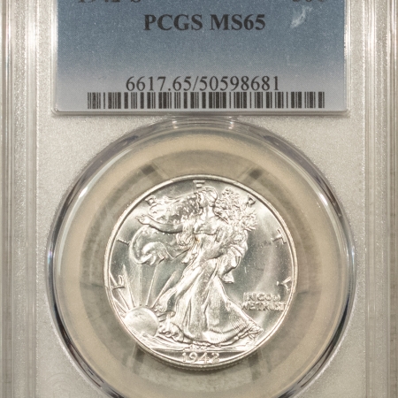 New Certified Coins 1942-S WALKING LIBERTY HALF DOLLAR – PCGS MS-65, BLAST WHITE GEM!