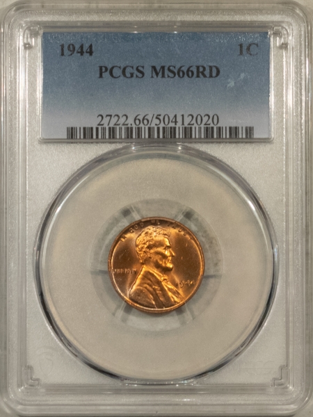 Lincoln Cents (Wheat) 1944 LINCOLN CENT – PCGS MS-66 RD, PRETTY!