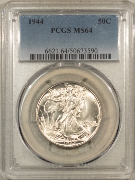 New Certified Coins 1944 WALKING LIBERTY HALF DOLLAR – PCGS MS-64, BLAST WHITE!