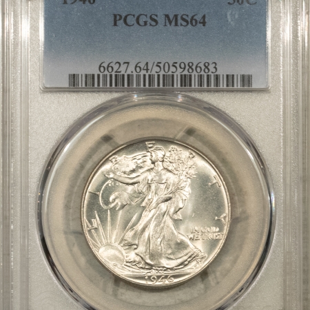 New Certified Coins 1946 WALKING LIBERTY HALF DOLLAR – PCGS MS-64, BLAST WHITE!