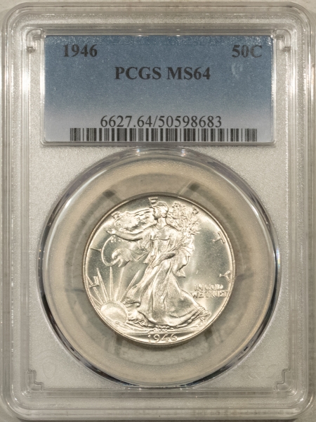 New Certified Coins 1946 WALKING LIBERTY HALF DOLLAR – PCGS MS-64, BLAST WHITE!